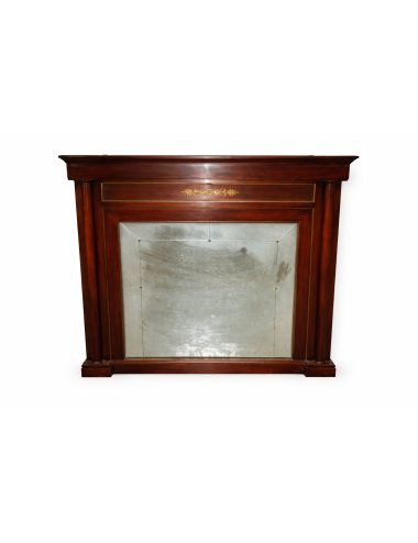 Wooden mirror/fireplace with decoration