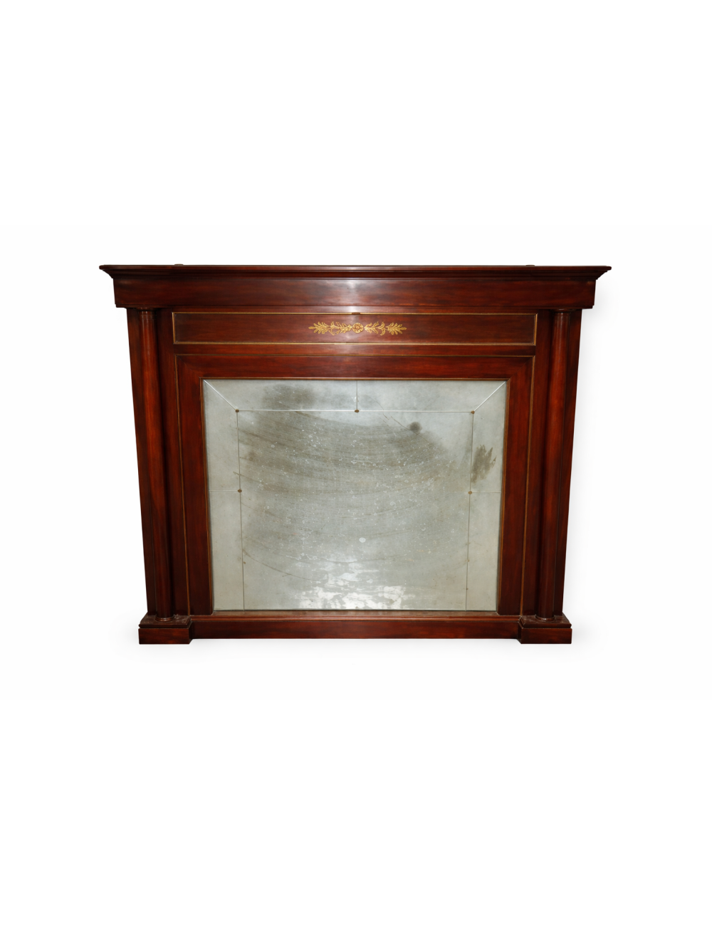 Wooden mirror/fireplace with decoration