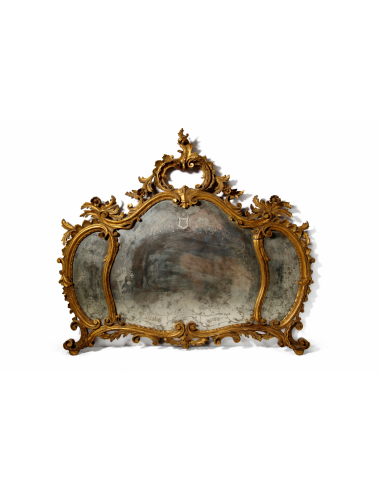 Specchio moderno in stile Barocco con ricco intaglio dorato
