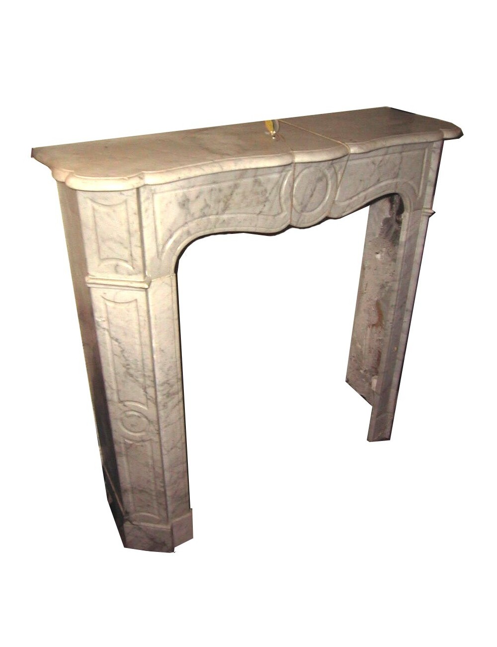 Grey marble French fireplace