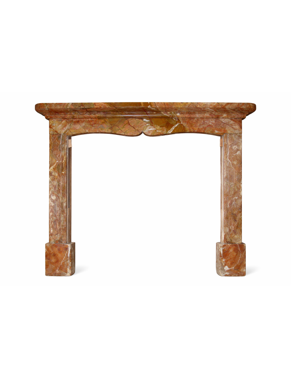 Pink marble fireplace