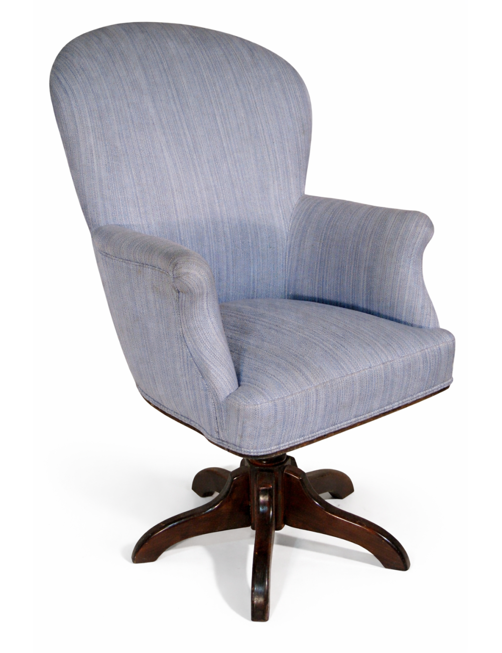 Poltrona girevole moderna in tessuto azzurro in stile contemporaneo