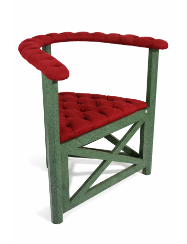 4 poltrone ad angolo con sedile e braccioli imbottiti in stile contemporaneo