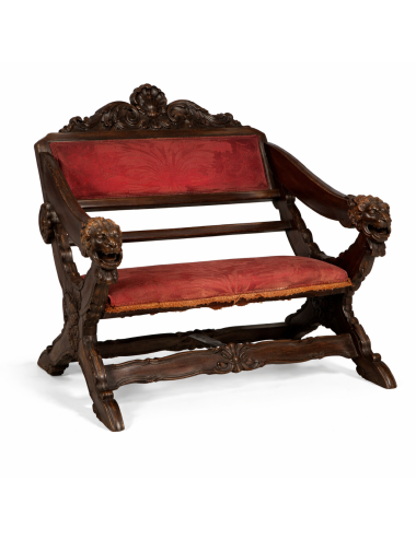 2 poltrone savonarola in legno di noce stile '600