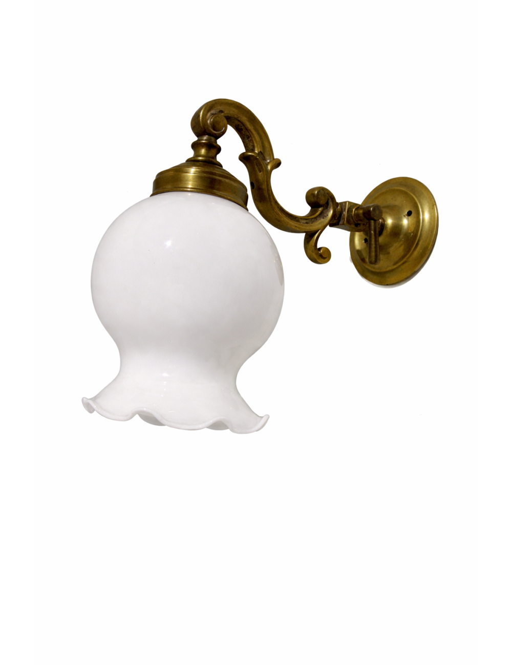 2 Brass wall sconces with opaline