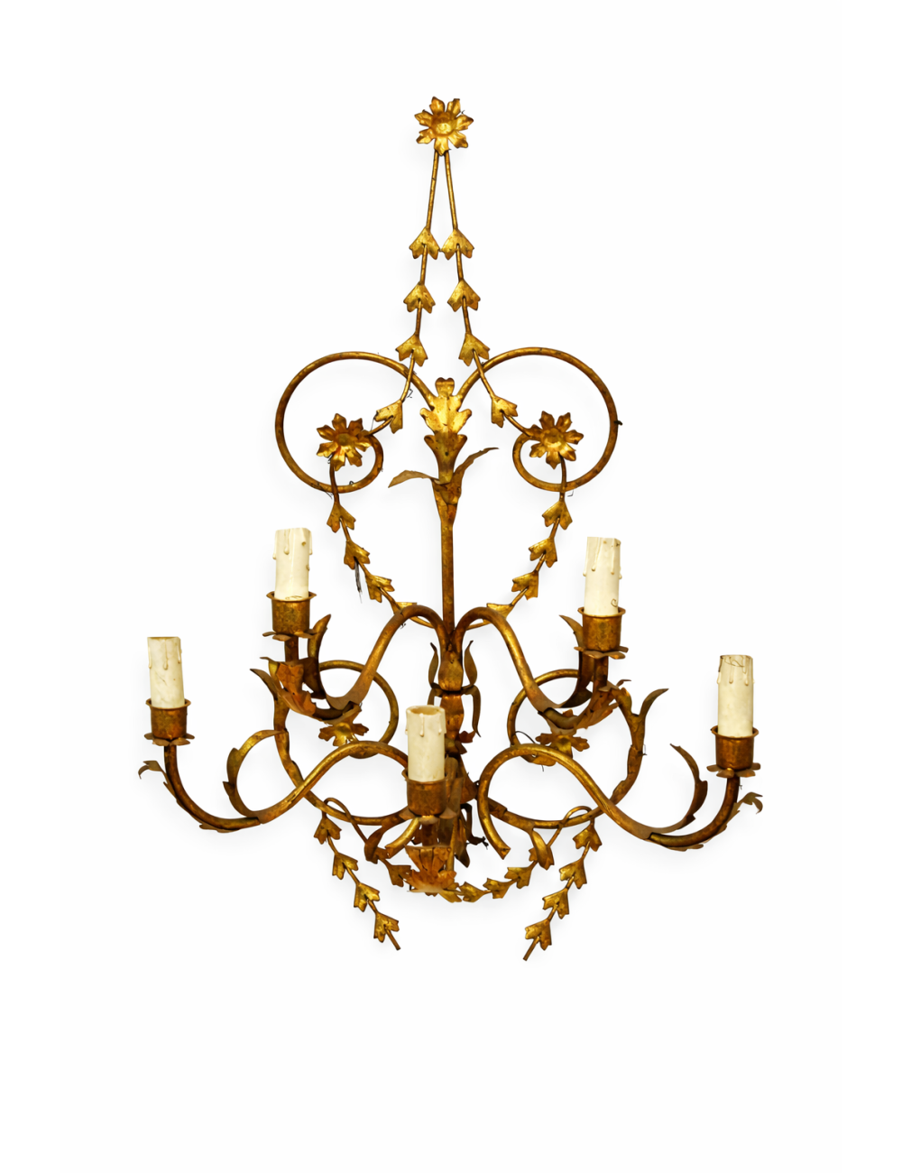 18th-century style gilded wall sconces with modern crystals