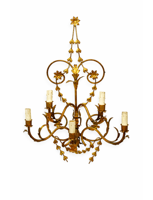 18th-century style gilded wall sconces with modern crystals