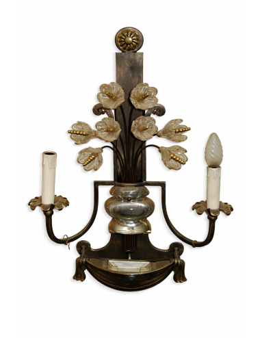 Modern iron/brass + crystal wall light