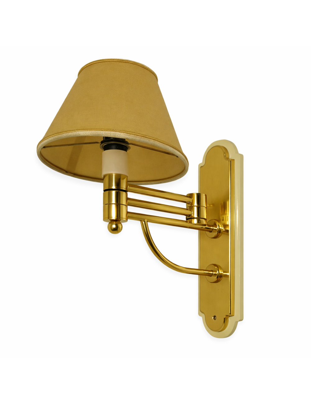 Iron/brass sconce with modern lampshade