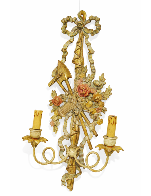 2 Modern fruit wood wall sconces