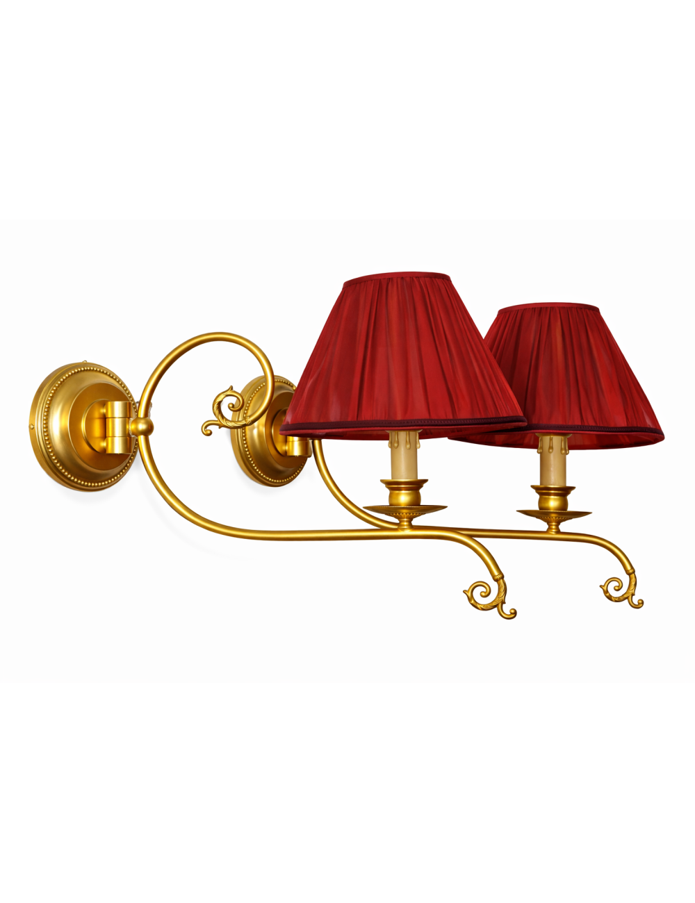 2 Applique moderne con paralume rosso