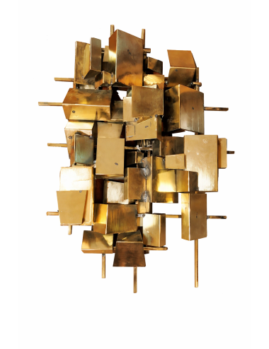 Brass wall sconces with modern flaps