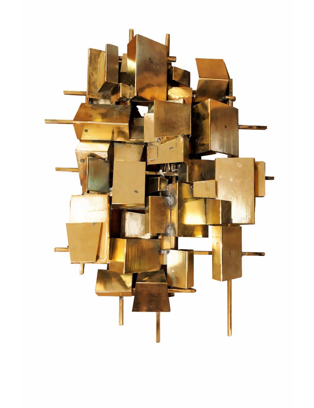 Brass wall sconces with modern flaps