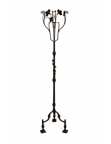 Non-electrified Art Nouveau iron floor lamp