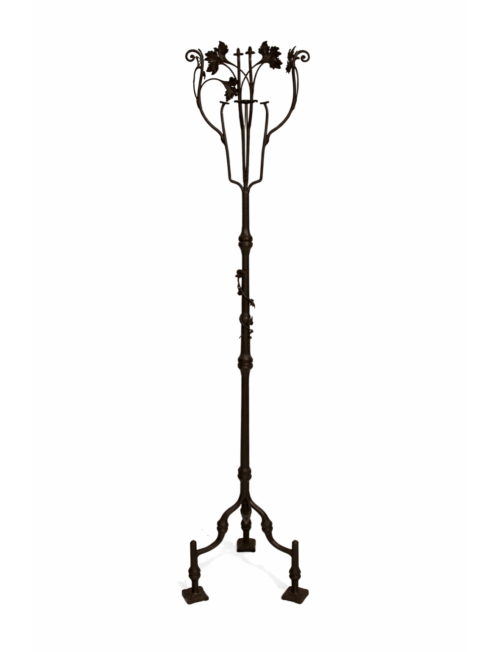Lampada da terra non elettrificata in ferro Art Nouveau