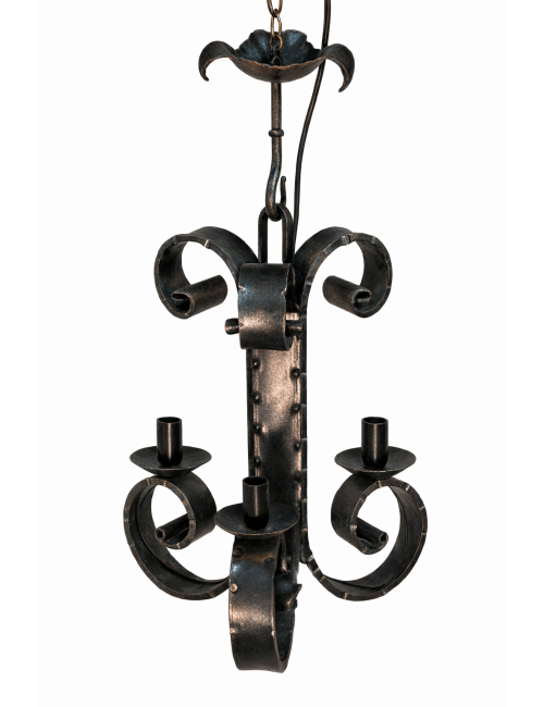 Iron chandelier with 3 modern lights