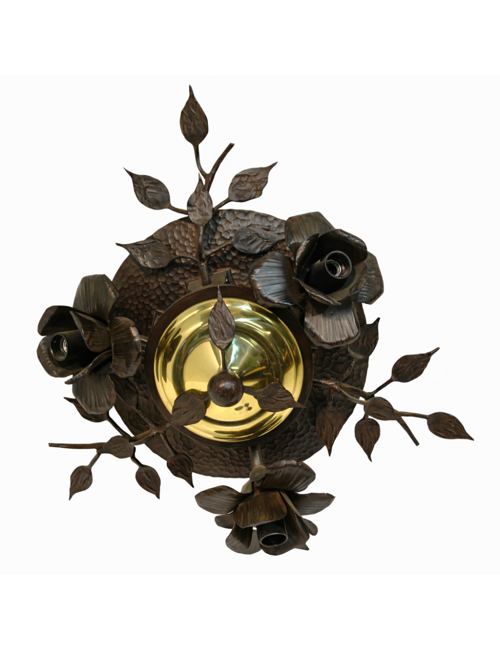 Lampada da soffitto in ferro dallo stile decorativo e artigianale ispirato alla natura