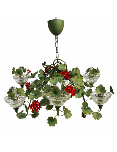 Modern chandelier with flowers