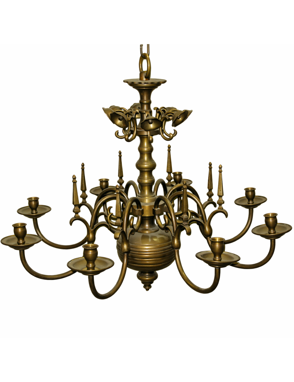 Modern brass chandelier