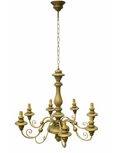 Lampadario a sospensione in stile classico, caratterizzato da una struttura elegante e slanciata