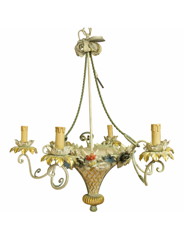 Modern decorated wooden chandelier