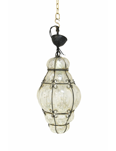 Lampada a sospensione in stile vintage, con richiami al gusto mediterraneo e artigianale