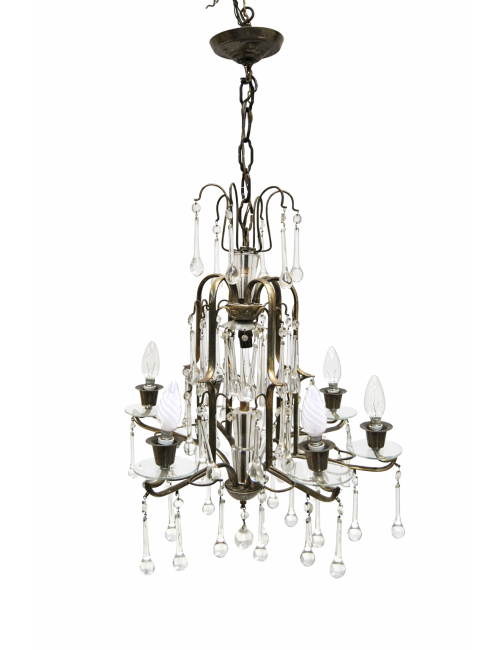 Crystal chandelier 6 lights electrical system to be redone