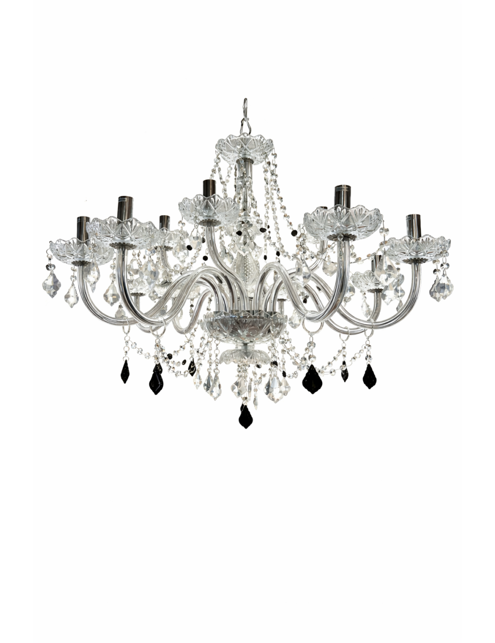 Lampadario a sospensione in cristallo, dallo stile classico ed elegante con richiami al design veneziano