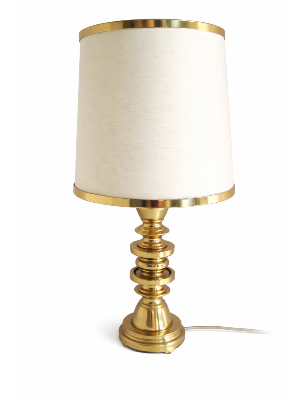 Brass/copper lamp + modern lampshade