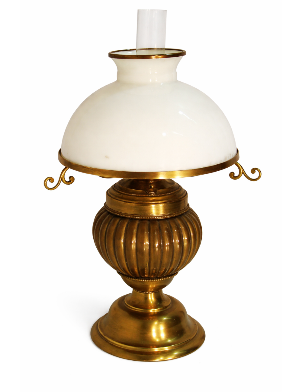 Dark ceramic lamp + opaline