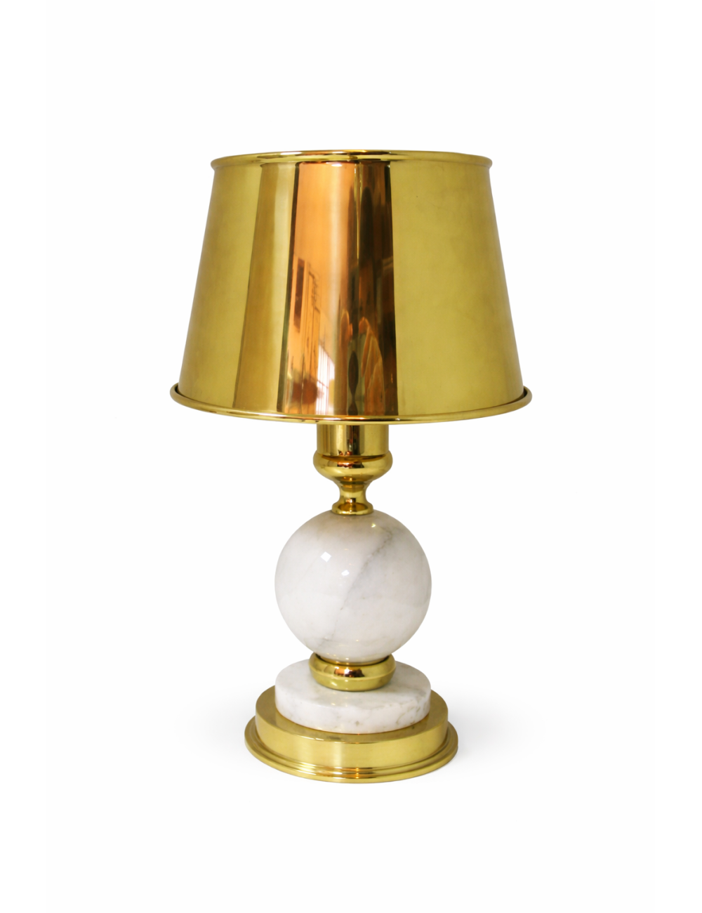 Lampada da tavolo moderne in marmo dal design elegante e decorativo, con base in ottone
