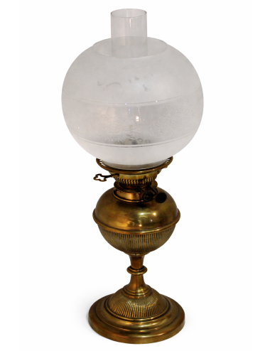 Lamp brass + glass without electrics