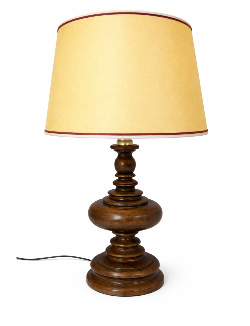Modern turned wood lamp