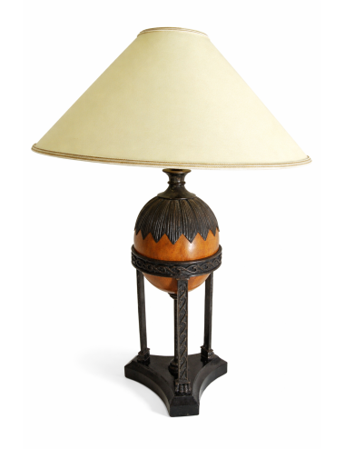 Modern leather shade table lamp