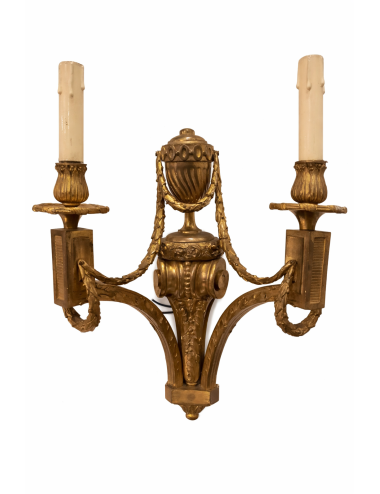 4 2-flame Louis XVI brass sconces
