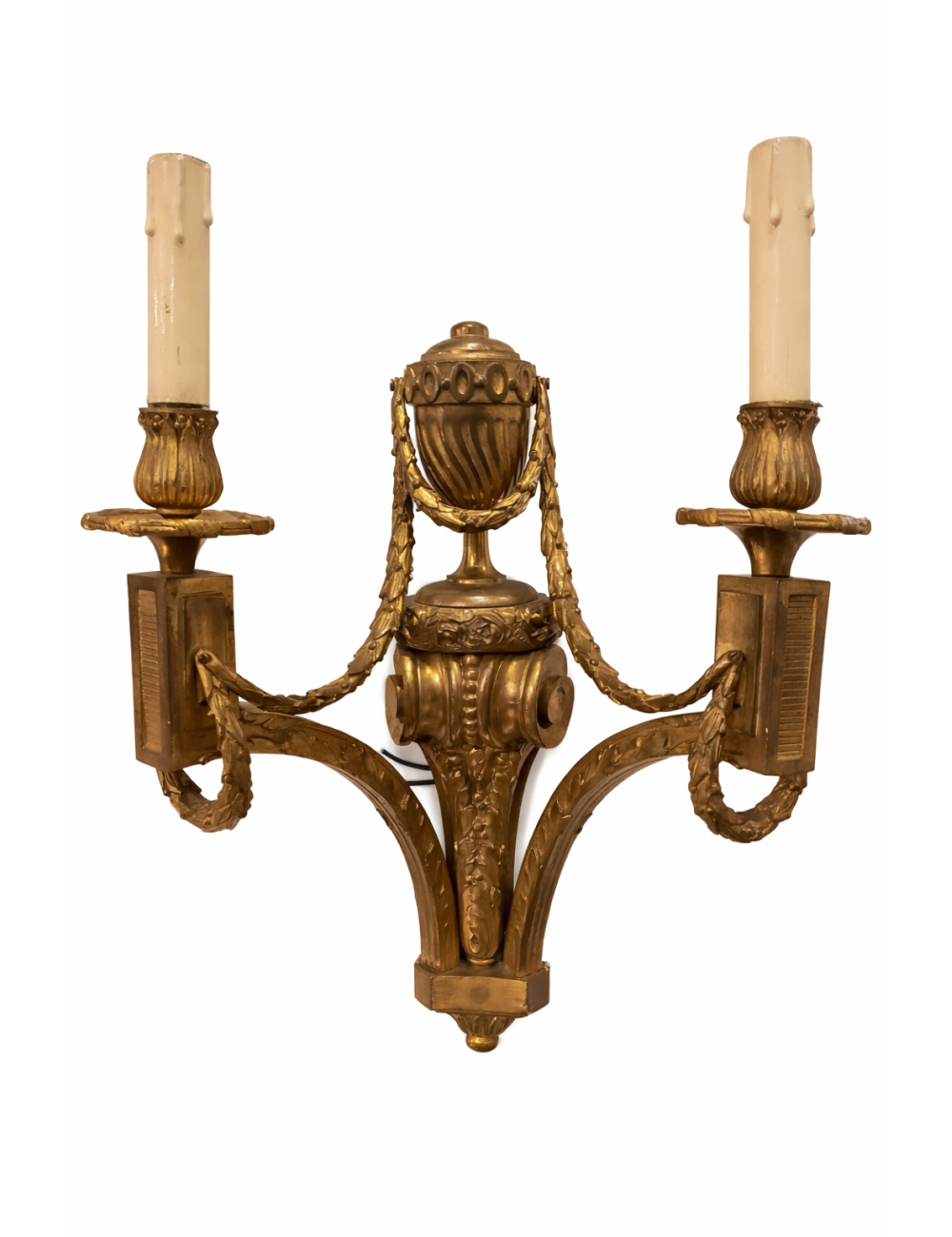 4 2-flame Louis XVI brass sconces