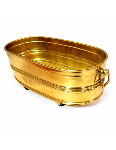 Brass planter with wheels modern