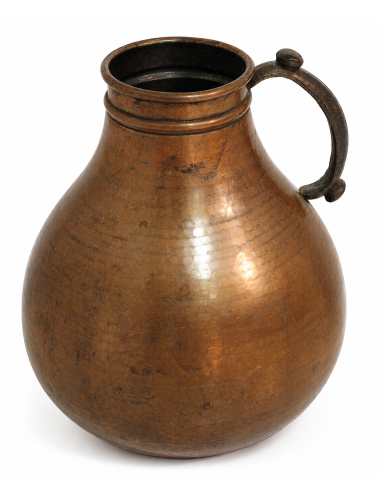 Modern copper and brass pitcher