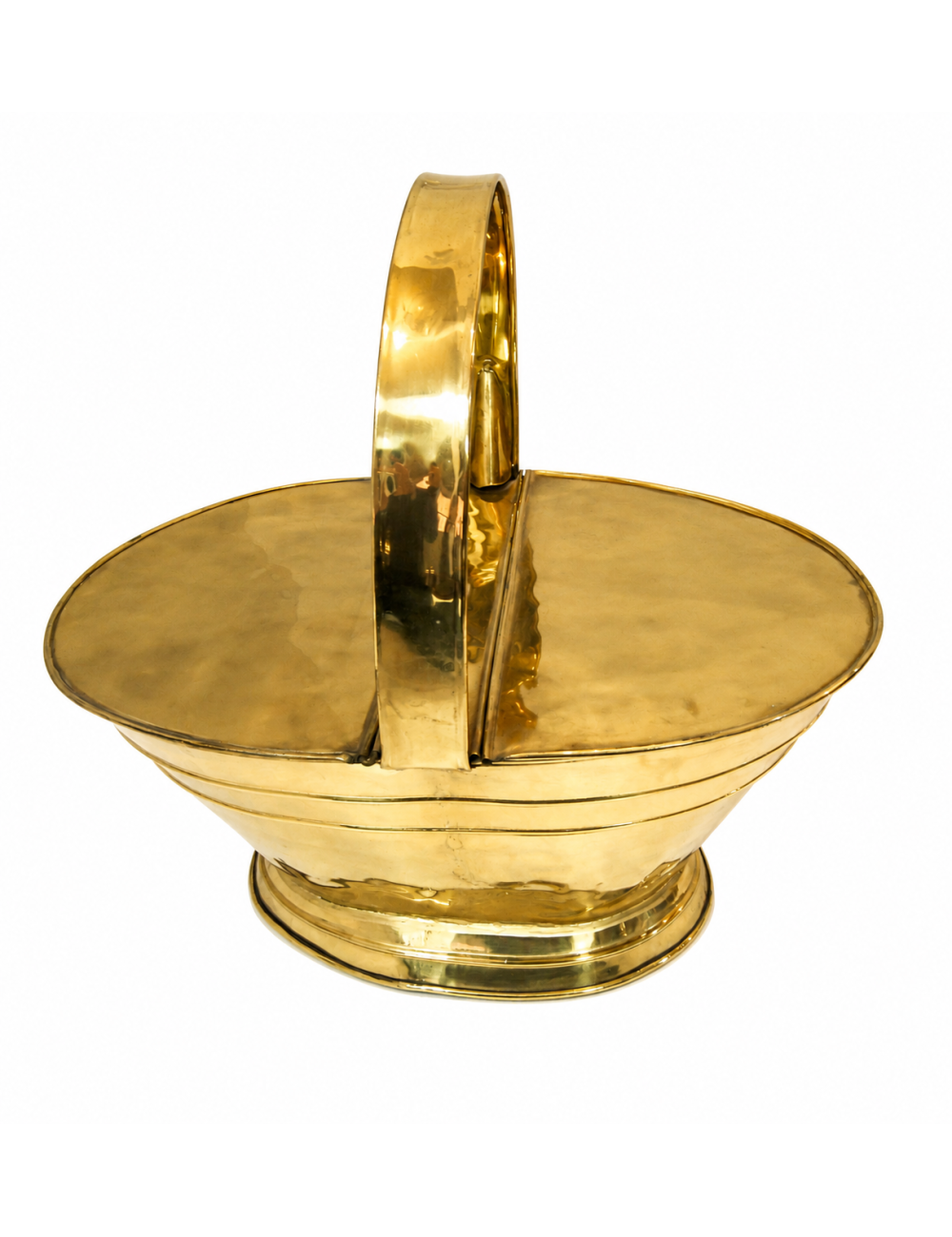 Battered modern brass work basket
