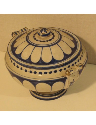 Zuppiera in ceramica colore bianco e blu