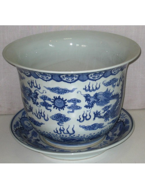 2 Large Chinese vases + modern plate