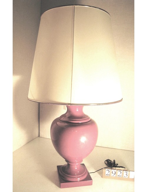 Lampada in ceramica con paralume moderno in seta