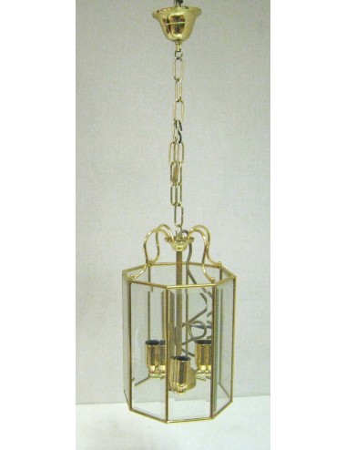 Lampadario moderno a lanterna in ottone