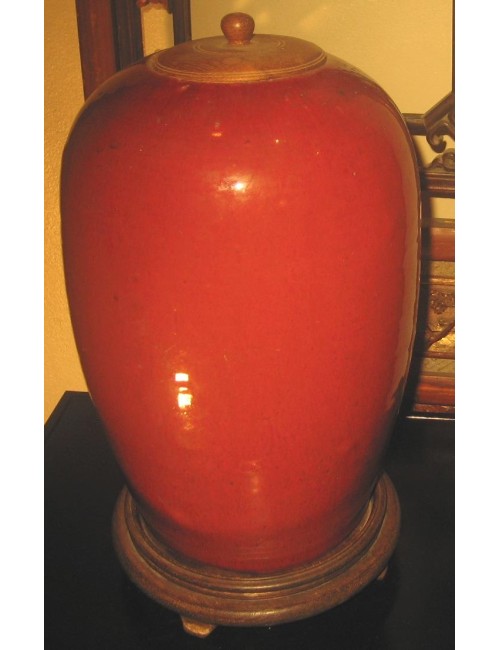 Pair of oxblood vases