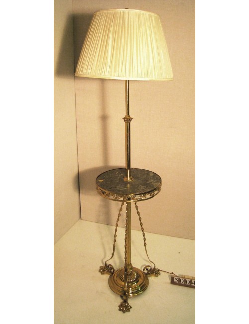 L 75 Brass floor lamp modern marble top to be repaired