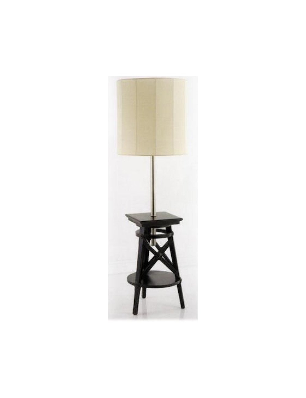 Lampada da terra in legno con paralume moderno