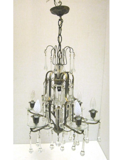 Crystal chandelier 6 lights electrical system to be redone