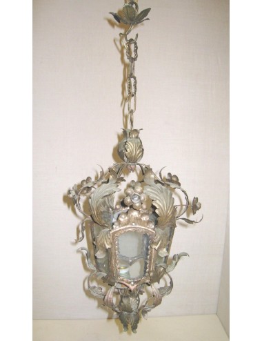 2 (one pair) silver-plated embossed brass lanterns electrical system to be redone