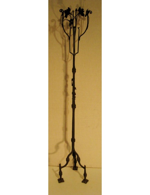 Lampada da terra non elettrificata in ferro Art Nouveau