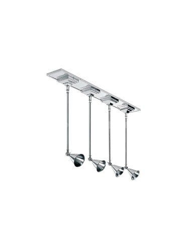Polished nickel ceiling lamp 4 lights